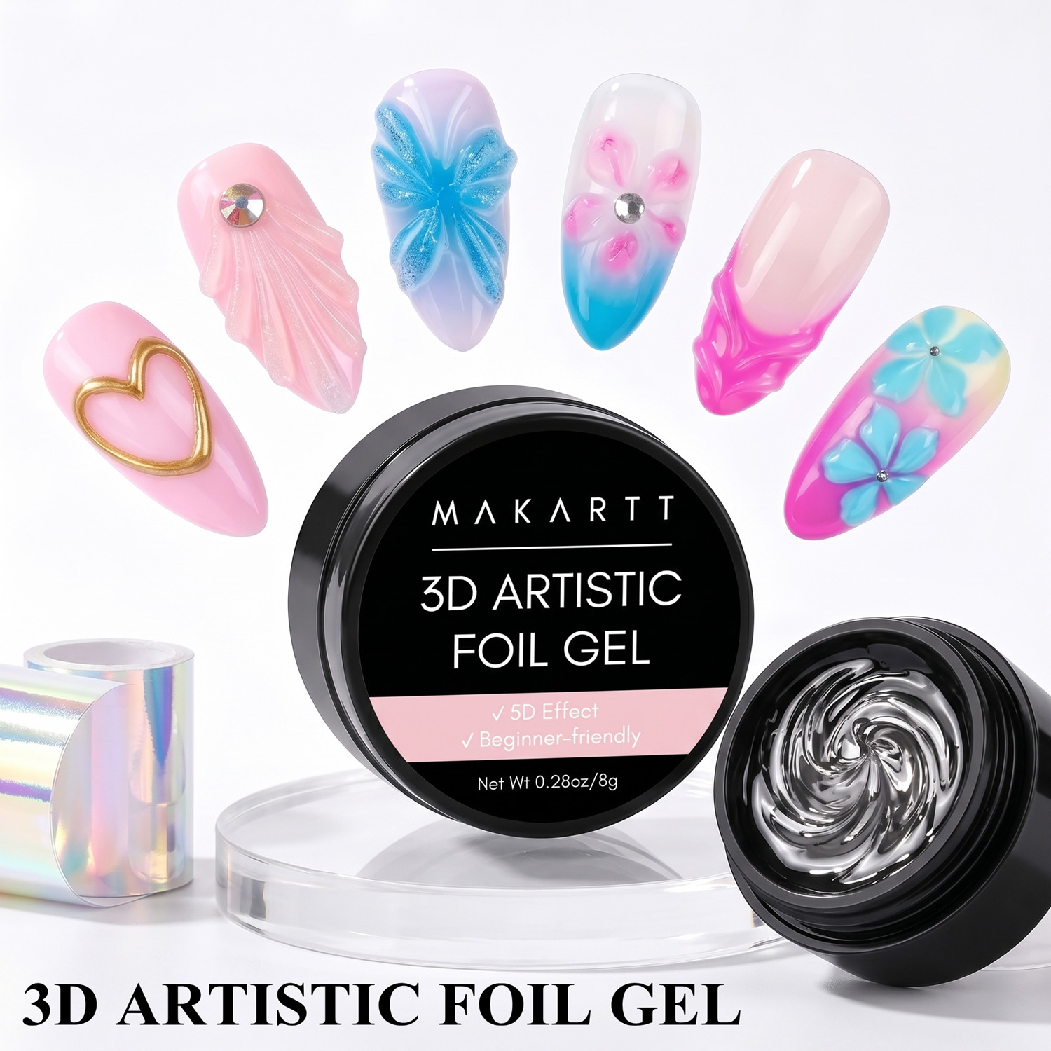 Uv Led Lamp Nail - Żel do paznokci Makartt 3D 8ml,