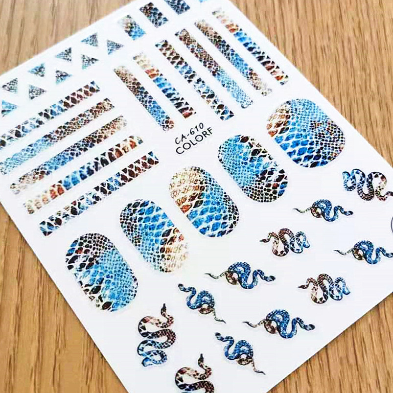 Nail Art Zebra Design - 1 szt. Naklejka z motywem 3D