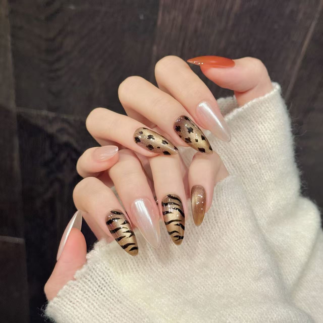 10 szt. Ręcznie Robione Paznok – Nail Art Zebra Design recenzja i cena