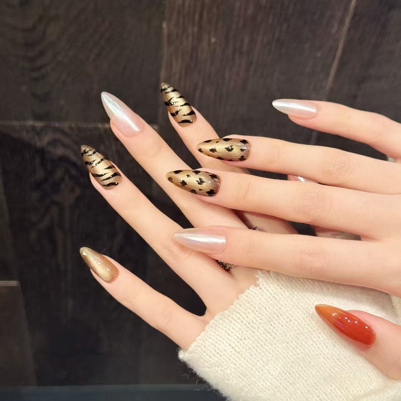 10 szt. Ręcznie Robione Paznok – Nail Art Zebra Design recenzja i cena