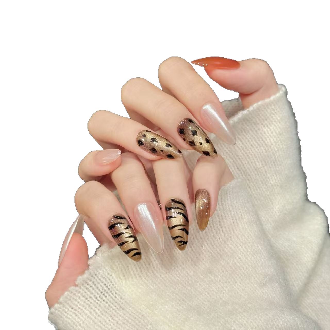 10 szt. Ręcznie Robione Paznok – Nail Art Zebra Design recenzja i cena