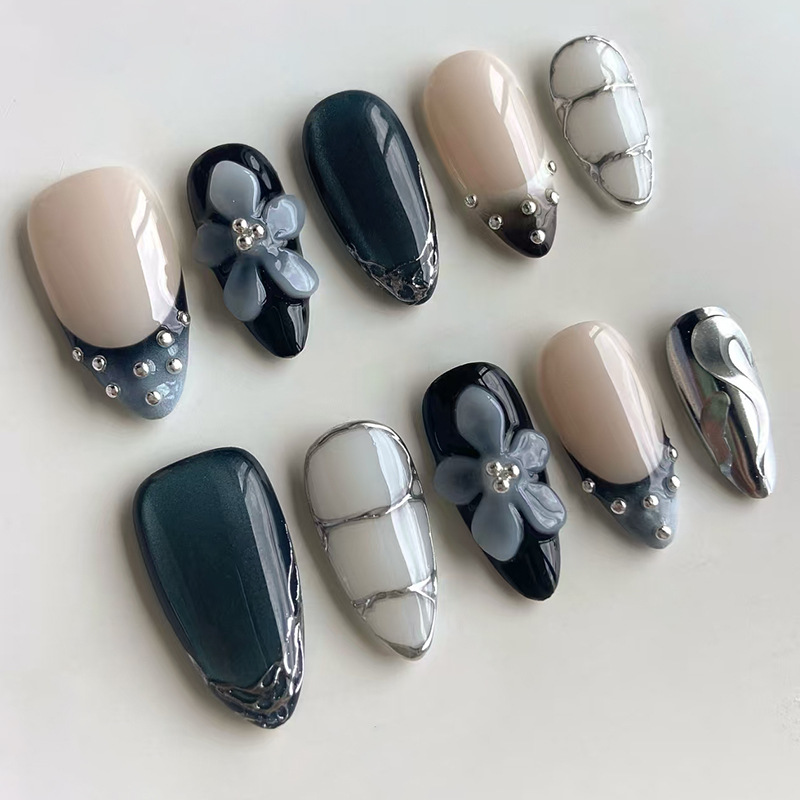24 szt. Kwiatowe Długie Migdał – Nail Art Full Design recenzja i cena
