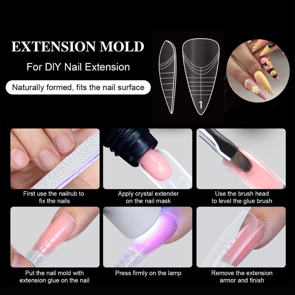 140 SZTUK 14 Rozmiarów Francus – Nail Extension Form recenzja i cena